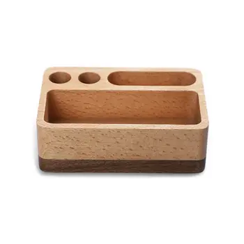 

Creative Wooden Business Card Holder Desk Display Stand Organizer Storage Box Office Accessories Delicate Practical