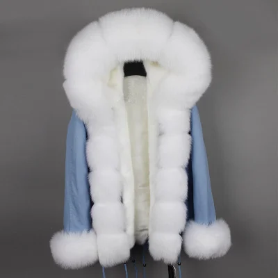 20 OFTBUY, парка, зимняя куртка для женщин, большой натуральный Лисий мех, воротник, теплая Толстая парка, верхняя одежда, зимнее пальто, женское меховое пальто - Цвет: 20
