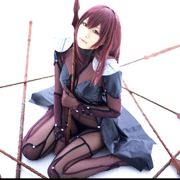 

Cosplay Anime Game Fate / Grand Order Scathach Dark Wine Red Long Straight Hair High Temperature Resistant Fiber Synthetic Wig