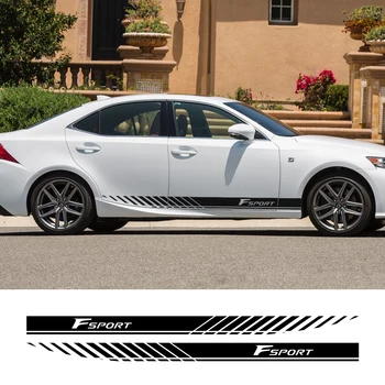 

2pcs Car Styling Body Decor Sticker Door Side Skirt Vinyl Decal For Lexus IS F SPORT Graphic Stripes Auto Tuning Car Accessories