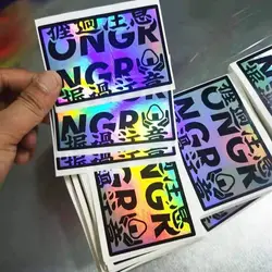 Autocollants de coquille d'œuf d'hologramme imprimés de couleur noire, difficiles à enlever pour les claquettes de rue personnalisées 
