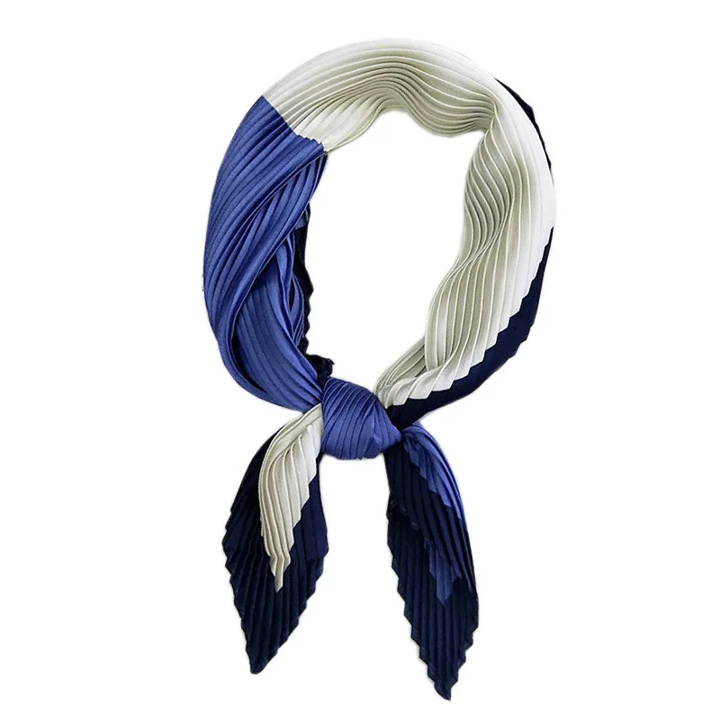 2019 лето осень стильный плиссированный шарф женский винтажный цветной блок ромб платок-бандана Шея повязка на голову для леди 100 см длинный