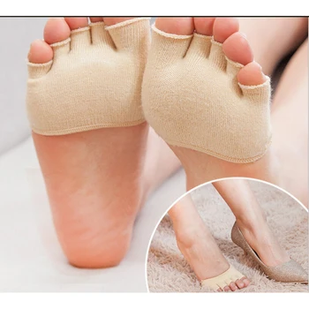 

1pair Breathable Pilates Five Finger Anti-Slip Absorbent Ladies Sock Slipper New Women Durable Toeless Socks Ankle Grip Open Toe