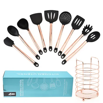 

10PCS Silicone Kitchenware Non-stick Cookware Cooking Tool Spatula Ladle Shovel Spoon Soup Kitchen Utensils Set