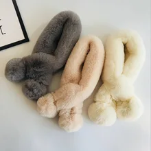 Корейский осенне-зимний детский комбинезон с имитацией кролика Рекс, плотный теплый и милый Универсальный шарф для маленьких мальчиков и девочек