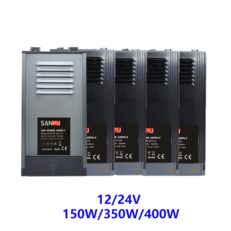 Светодиодный непромокаемые Питание 12V/24VDC 150/350/400W 30A переменного тока в постоянный