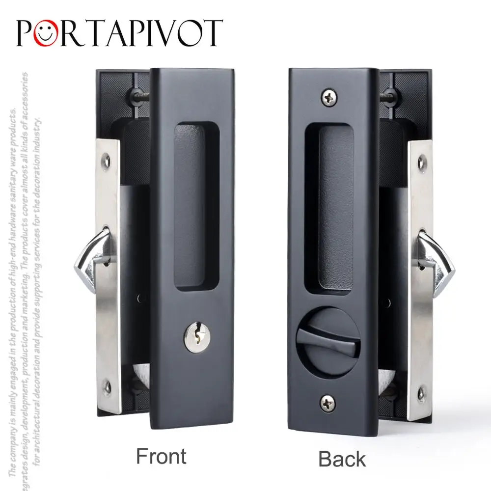 Mute Mortice Sliding Door Lock Hidde Handle Interior Door Pull Lock Modern Anti-theft Room Wood Furniture Hardware PT