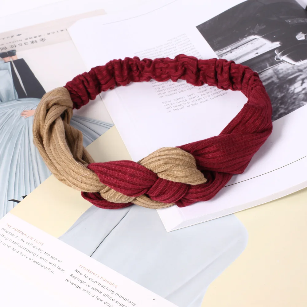 

Spring and autumn winter yoga head band pigtails plain color non-printed elastic band soft and firm yoga head band