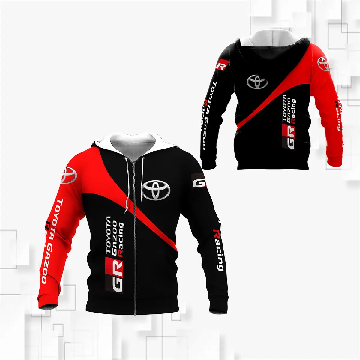 Spring leisure Toyota car logo 3D printing hoodie high quality Harajuku zipper jacket fashion hip hop plus size sportswear punk
