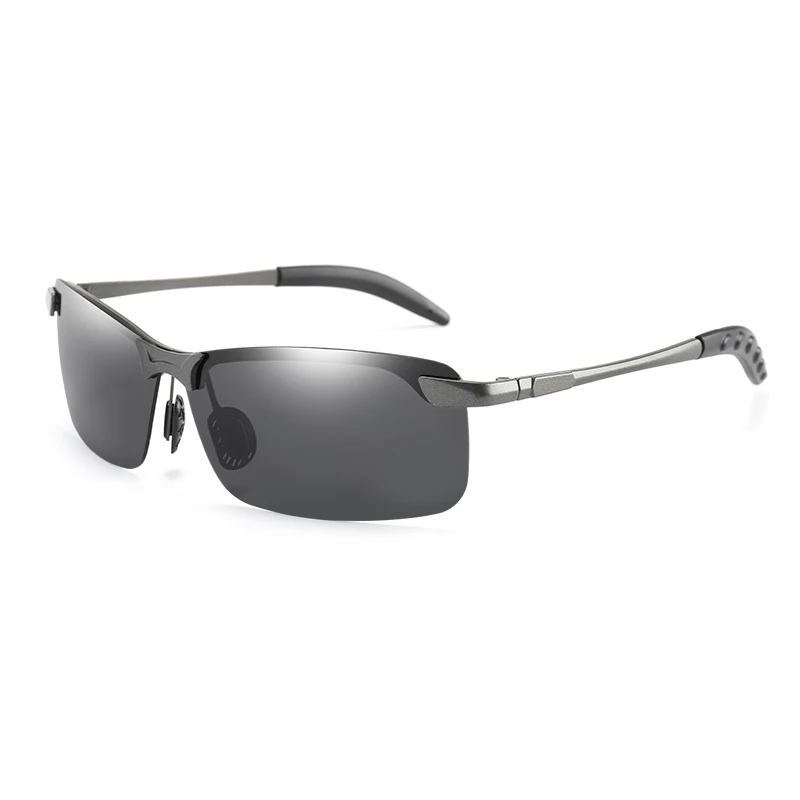 Поляризованный фотохромный солнцезащитные очки для мужчин, для вождения, квадратные очки-хамелеоны, мужские, меняющие цвет, солнцезащитные очки, очки для дневного и ночного видения - Цвет линз: Gun Grey