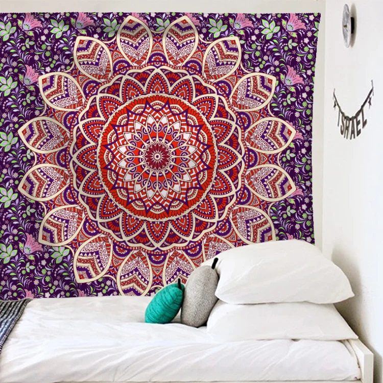 Гобелен настенный полиэстер Мандала узор одеяло гобелен домашний декор - Цвет: H