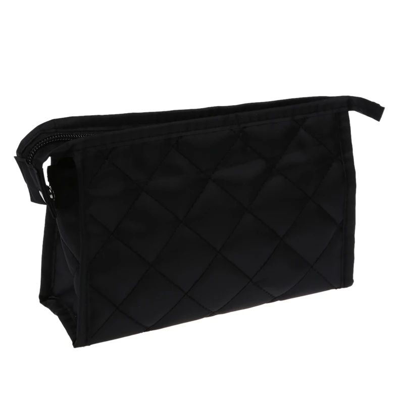 Новый SODIAL (R) черный узор сетки косметический макияж маленькая сумка на молнии