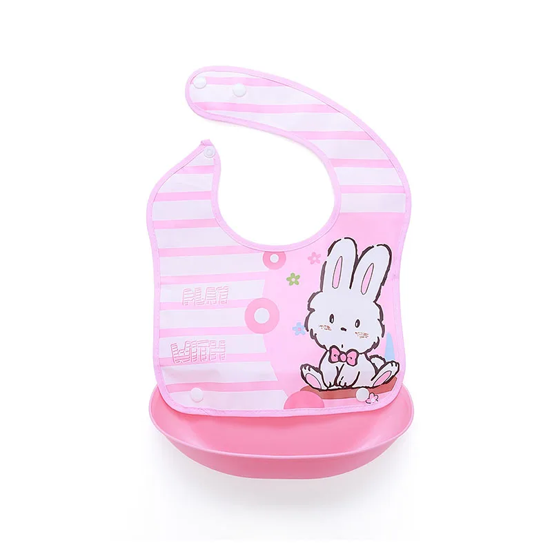 Pink Bunny Водонепроницаемые детские нагрудники для новорожденных, Детские фартуки, нагрудник для младенцев, Слюнявчики, милый детский мультяшный нагрудник, съемный водонепроницаемый нагрудник, милый нагрудник - Цвет: Pink Bunny