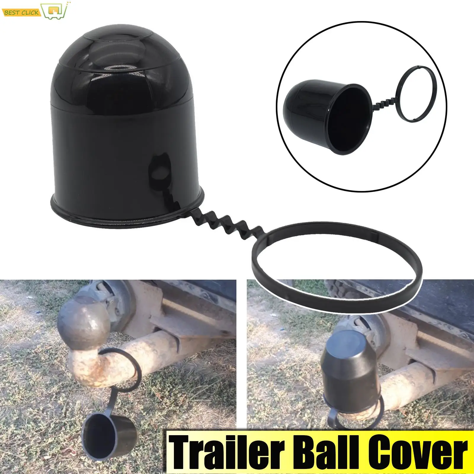 Universal50MMTrailerAccessoriesBlackTrailerBallCoverTowBar
