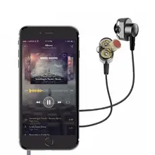 Dual Moving Coil Stereo In Ear Earphones Sports HiFi Earbuds for Mobile Phone Tablet MP3 Player Wired Earphones for iPhone