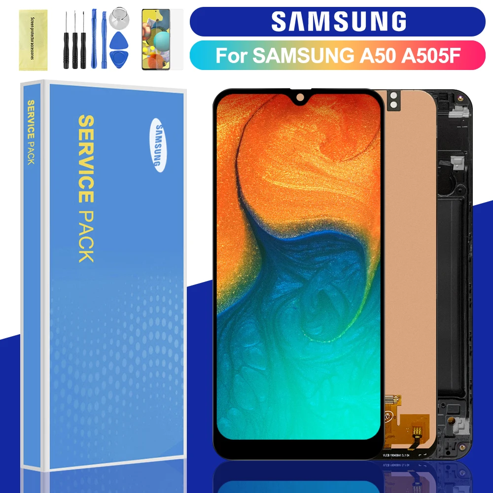 ЖК-дисплей с сенсорным экраном для Samsung Galaxy A50 дигитайзер в сборе a505 A505F/DS A505F A505FD
