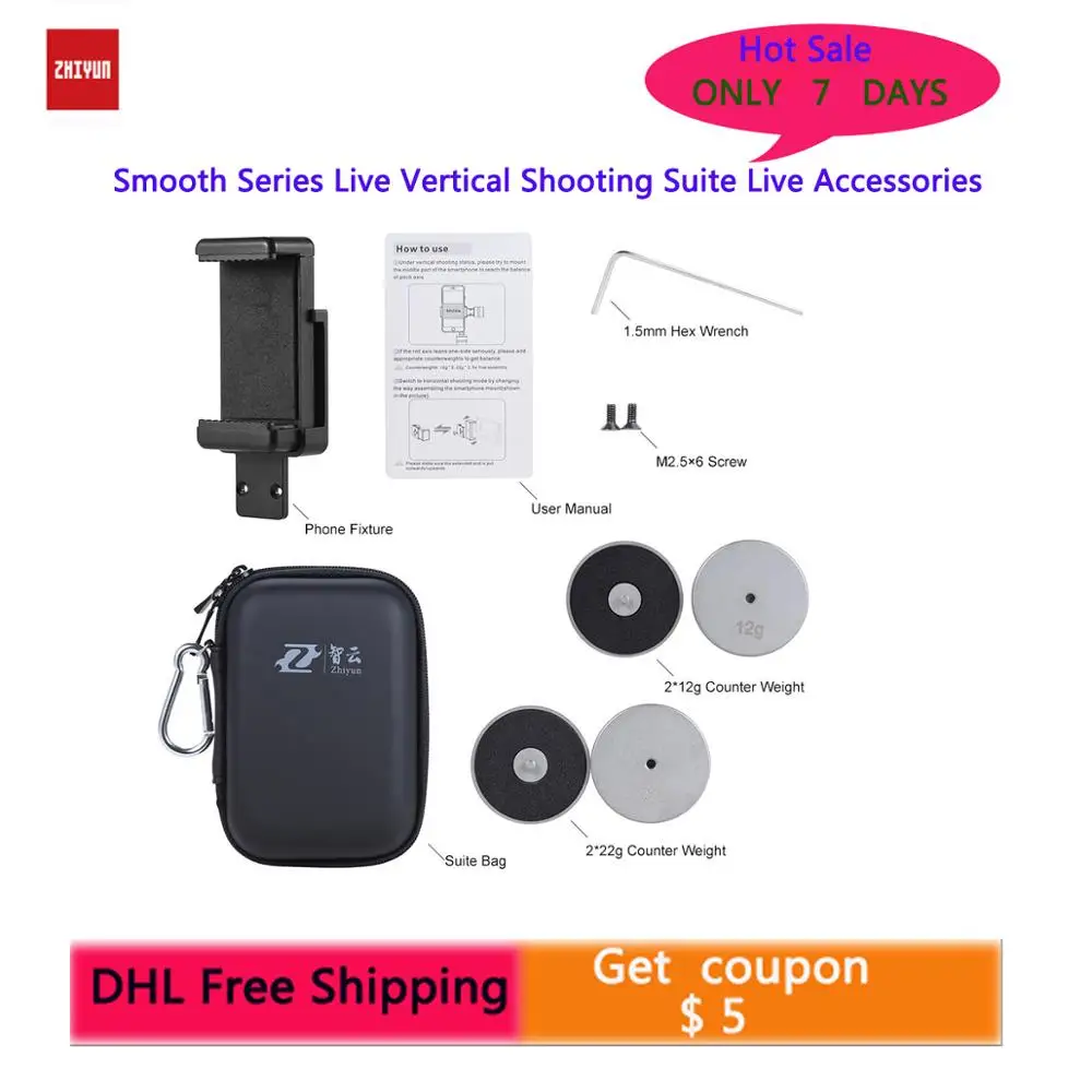 

Zhiyun Smooth Series Live Vertical Shooting Suite Live Accessories for Zhiyun Smooth-C Smooth-II Handheld Gimbal Stabilizer