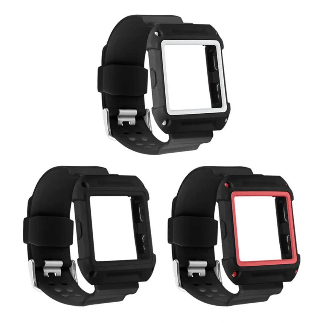 Для Fitbit Blaze Смарт-часы силиконовый сменный ремешок с рамкой мягкий браслет