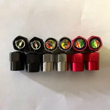 4 個アルミホイールタイヤバルブキャップ幹ブランドロゴ abarth 用 bmw m ベンツマセラティルノースバル土地ローバー (ブラック)(China)