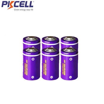 

6PCS PKCELL 1/2 AA battery ER14250M 14250 power type 3.6v 750MAH lithium batteries primary battery for security systems
