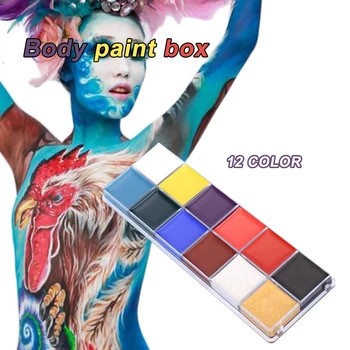 

12 Colours Pro Halloween Face Paint Kit Palette Art Painting Set Makeup