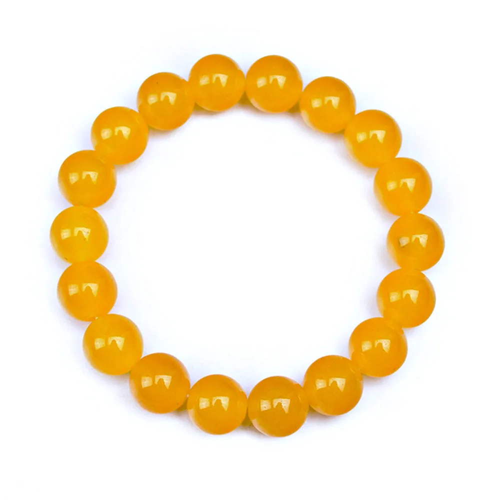 Jingzeyi натуральный браслет из желтого кристалла для женщин и мужчин Ретро мода 8 мм бусины браслет для влюбленных модные украшения