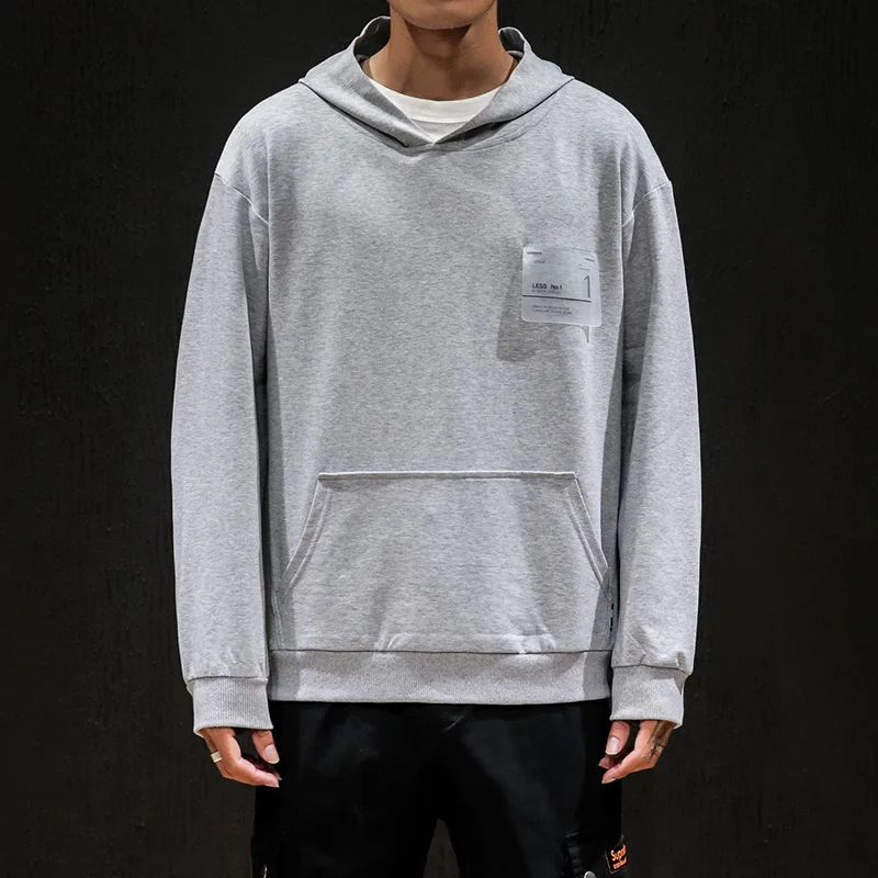2019 Spring And Autumn Men's New Casual Letter Pattern Printing Long-sleeved Hooded Hoodies Loose Temperament Trend Cotton