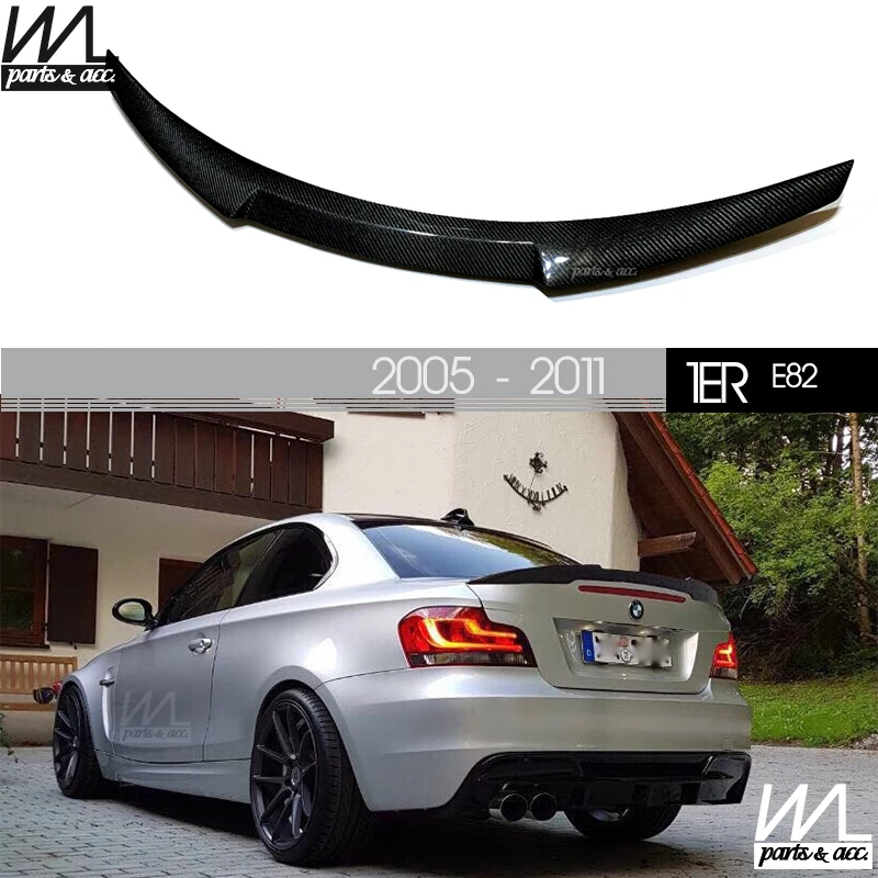 E82CarbonFiberRearTrunkSpoilerDuckbillWingforBMW1Series