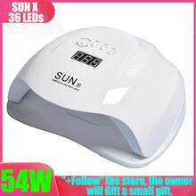 54 Вт УФ лампа для ногтей Светодиодный лампа для маникюра ногтей Сушилка для ногтей гели инфракрасный Сенсор 10/30/60/99s таймер ЖК-дисплей Дисплей