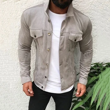 

New Men's Fashion Casual Jackets Classic Western Style Trucker Solid Jacket Coat Size M-3XL