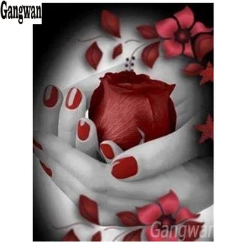 

diamond embroidery hand rose pattern diamond mosaic diamond painting full square round stitch cross rhinestone picture diy decor