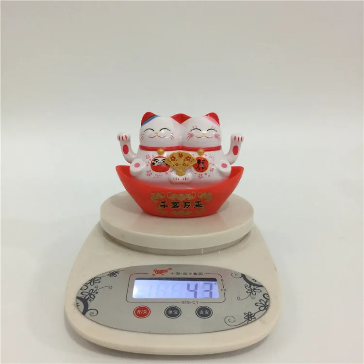 Украшение с животными «Good Luck близнецов Lucky Cat солнечной ручка мяу вращающийся кукла салона автомобиля принадлежности подарок