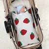 Newborn Baby Blanket Knitted Infant Girl Cradle Plaid Bedding Sofa Cute Strawberry Quilts Toddler Boy Stroller Soft Wrap Swaddle 3