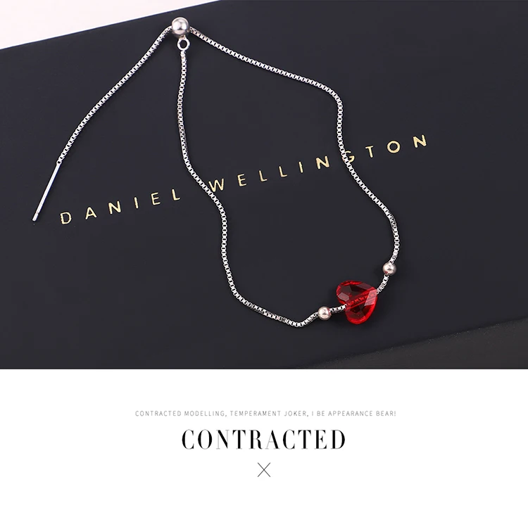 BeBella red heart charm silve 925 браслет цепочка кристаллы от Swarovski модные украшения для женщин девочек Рождественский подарок