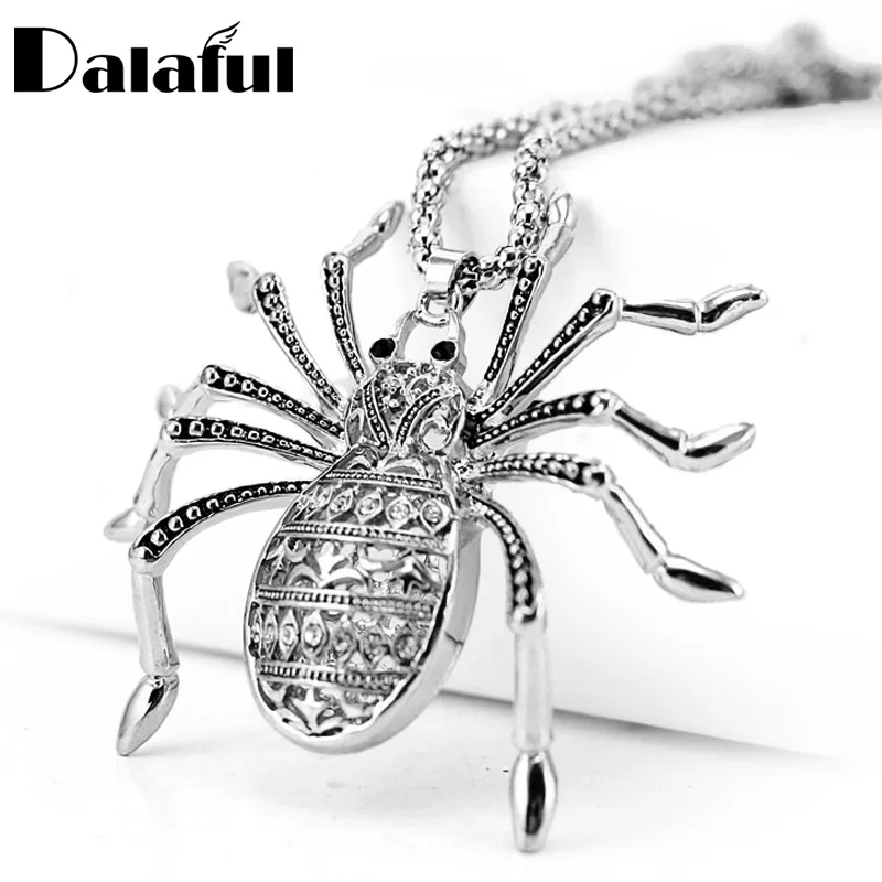 Изысканная ажурная Мода ожерелье с пауком длинный богемный хрусталь для женщин
