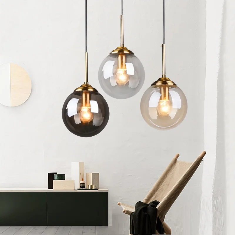  LukLoy Modern Small Hanging Lamp Glass Pendant Light Designer Nordic Creative Restaurant Study Bedr - 4000044800599
