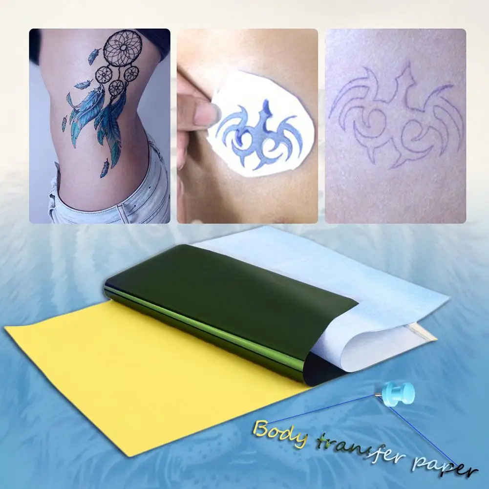 10 fogli tatuaggio Stencil carta per trasferimento traccia termica copia  Body Art forniture carte per Stencil - AliExpress