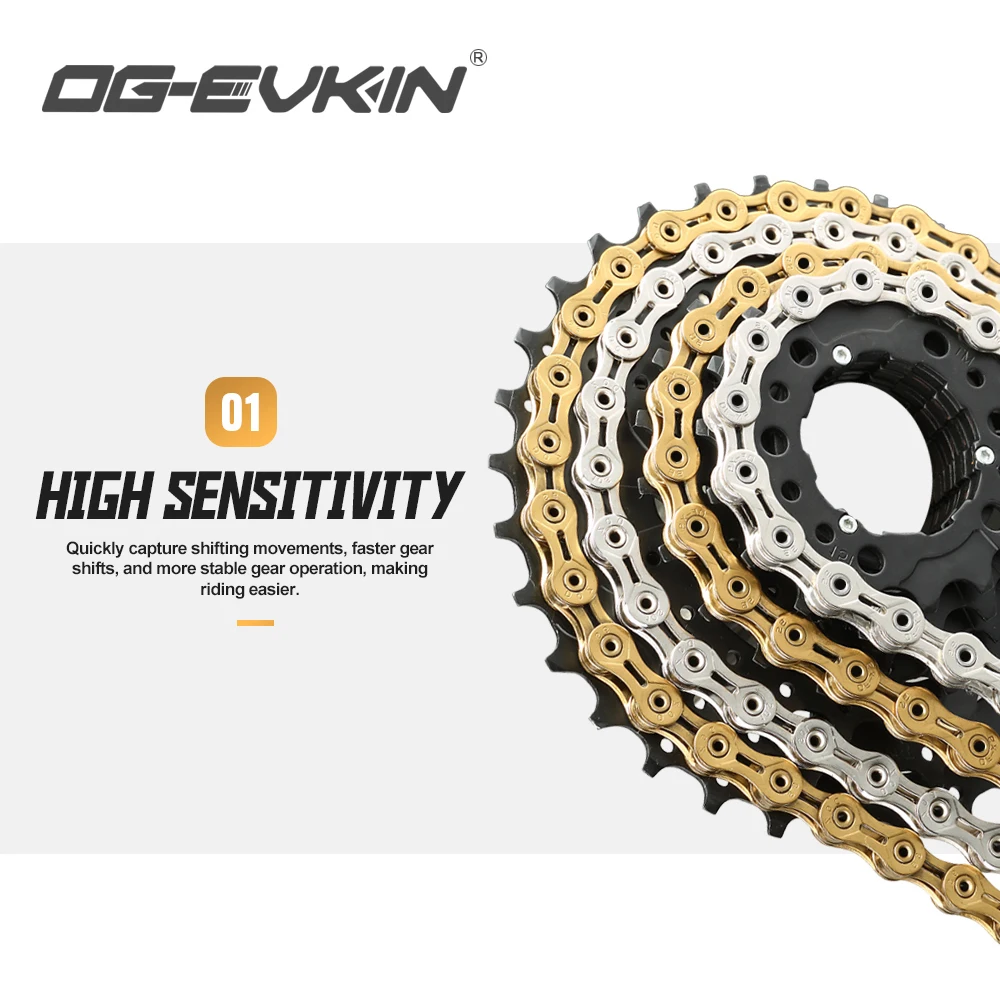9/10/11 Speed Bicycle Chain Half/Full Hollow Bike Chain Mountain/Road Chains Ultralight 116 Quick Link Gold/Silver,bicycle chains,bicycle chain