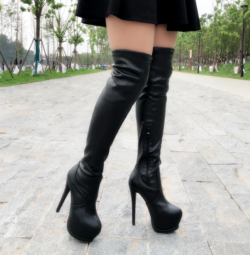 Long Boots Ladies Winter New Over-the-Knee Boots 15cm Super High-Heel Elastic Boots Sexy Thin Heels High Boots Womens Boots