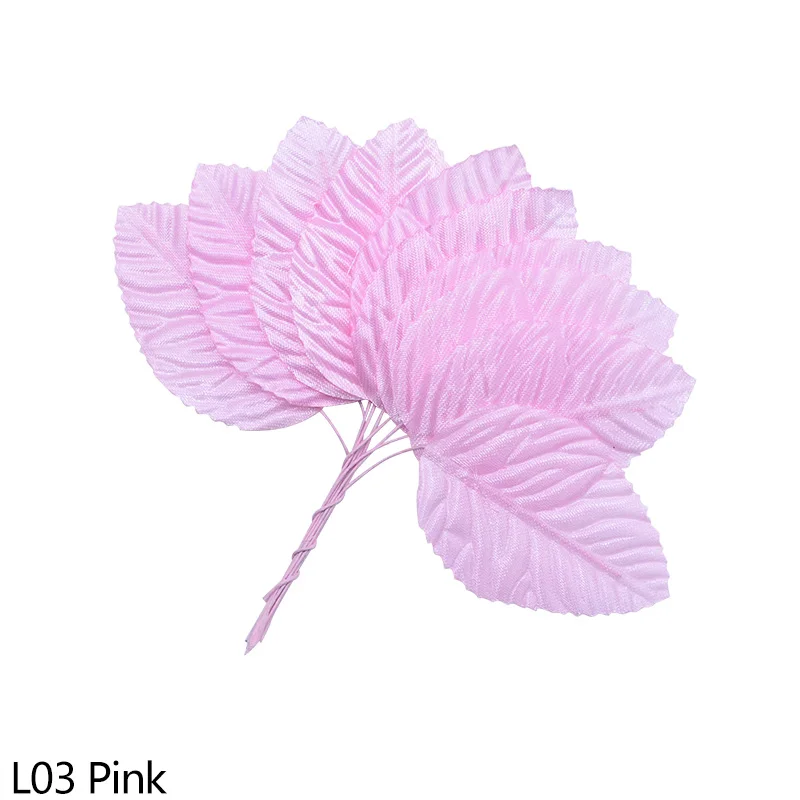 L03-100pcs 100 шт./лот, зеленые, белые, розовые, бежевые, красные, оранжевые искусственные листья, свадебные украшения, сделай сам, венок, подарок, скрапбукинг, ремесло, искусственный цветок - Цвет: L03-100pcs