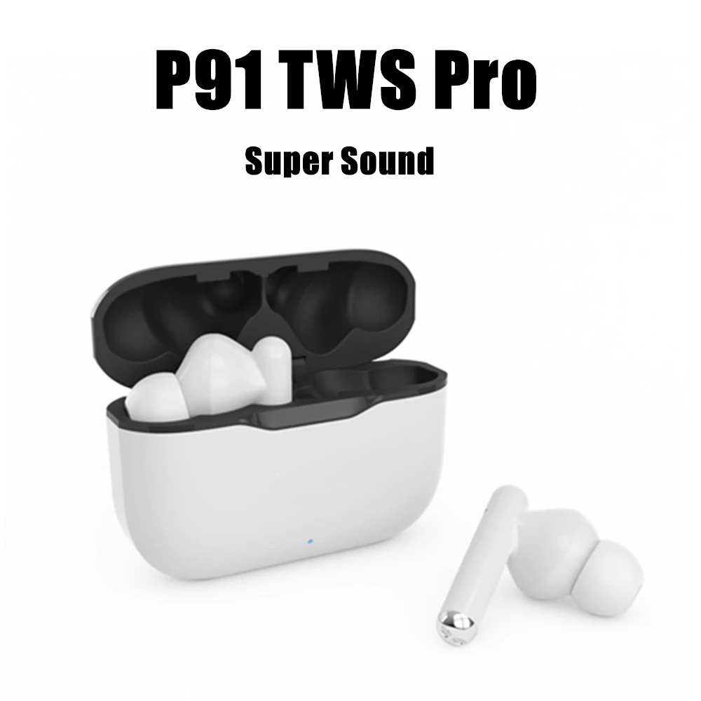 P91 наушники вкладыши tws с pro bluetooth беспроводные микрофоном зарядки чехол синий зуб