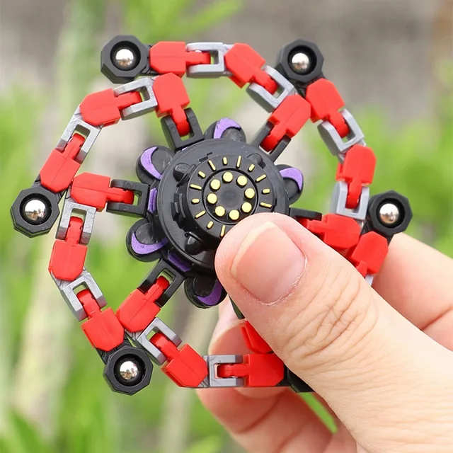 Mechanical Fingertip Gyro Rotation DIY Decompression Stress Elimination Deformation Chain Children's Creative Puzzle Robot Toy 6