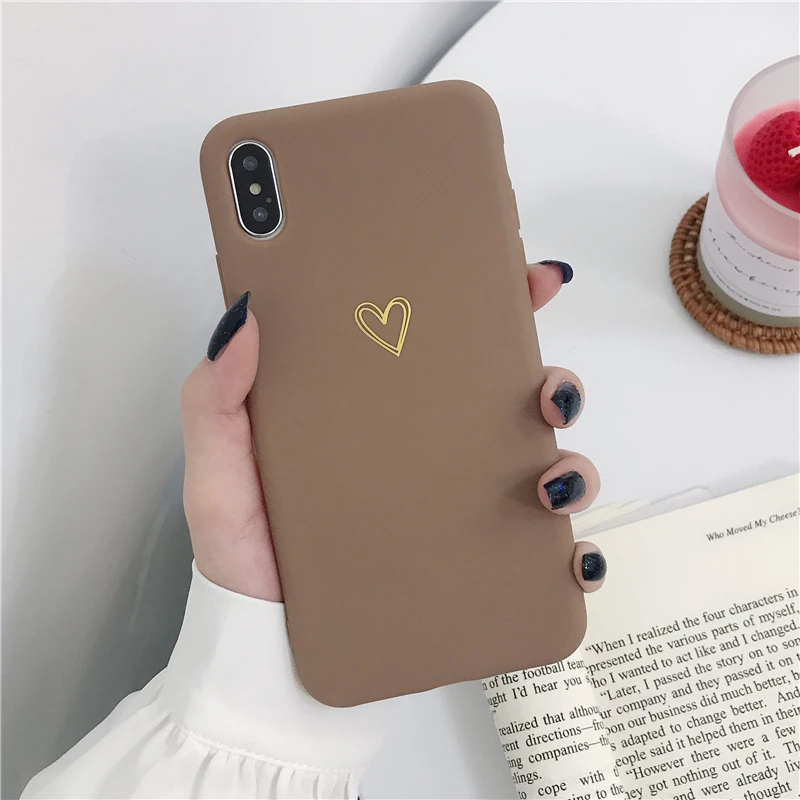 Lovebay ME& YOU, мягкий чехол для телефона, чехол для iphone 6, 6 S, 7, 8 Plus, XS Max, XR, X, чехол для пары, Золотая блокировка, напечатанный Чехол для телефона s - Цвет: 7821 Brown