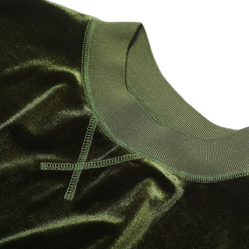 Samstree зеленый однотонный Повседневный вельветовый ретро для досуга из двух предметов, наряды для женщин 2019, осенняя спортивная женская