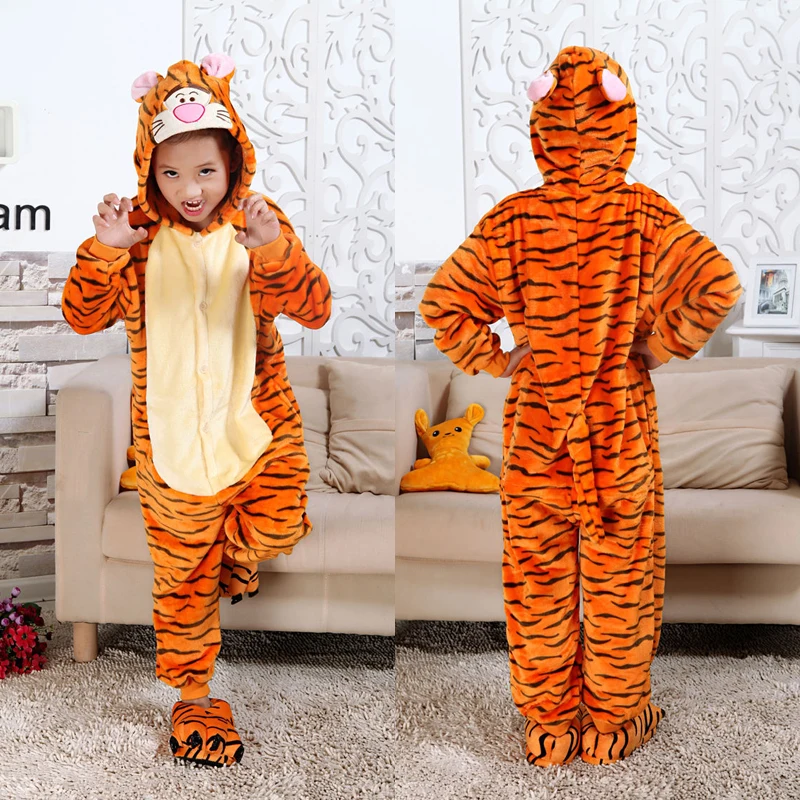 Onesies Kids Sleepwear Flannel Warm Jumpsuit Children Pajamas Girls Boys Winter Animal Pajamas Unicorn Cartoon Anime Overalls - Цвет: L011