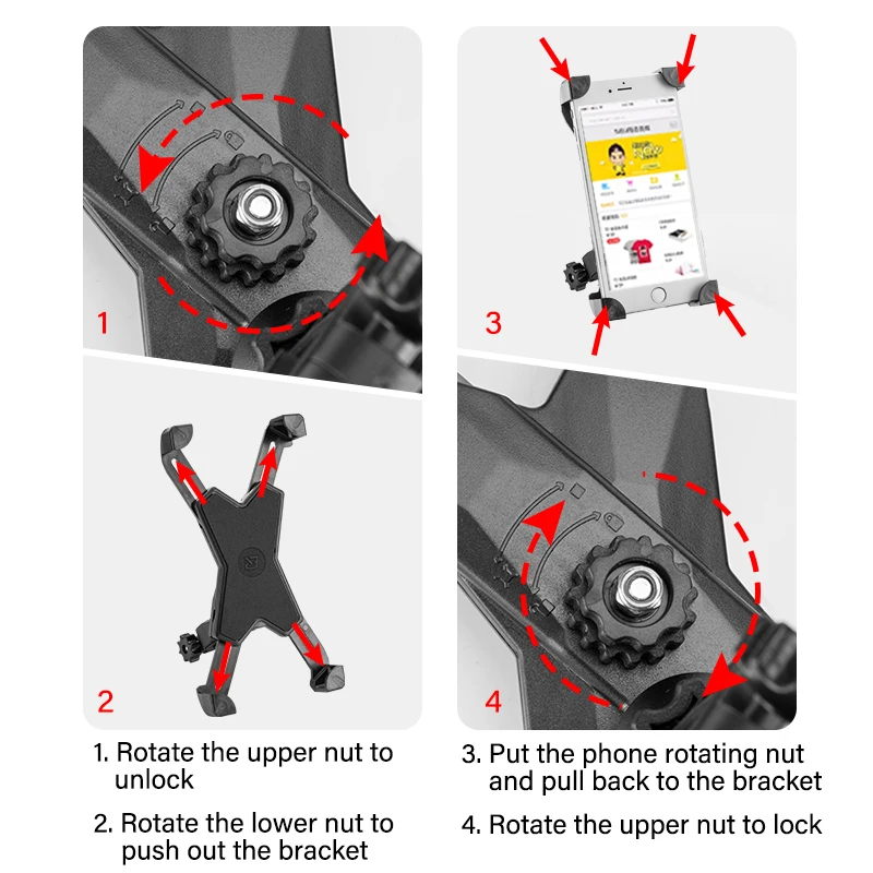 ROCKBROS держатель для телефона велосипеда универсальный вращающийся велосипедная