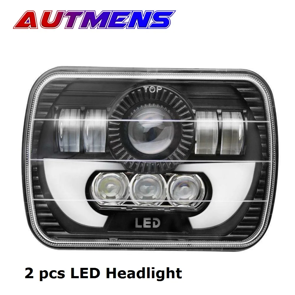 Autmens 6x7 6 дюймов светодиодный головной светильник квадратный Hi/Lo луч светодиодный светильник с 5x7 головной светильник набор для преобразования