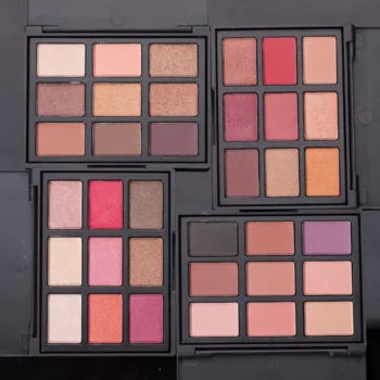 

MEIS Eye Makeup Shimmer Palette 9 Color Matte Eyeshadow Pallete glitter powder Eye Shadow Earth shadows brush set stamp pigment