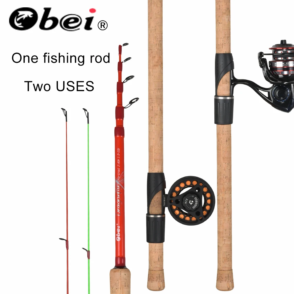 Vara de Pesca Haste de Fiação Haste de Fundição Obei Libélula Mosca Isca Vara Wt: 1.2-12g Canne Spinnng ul