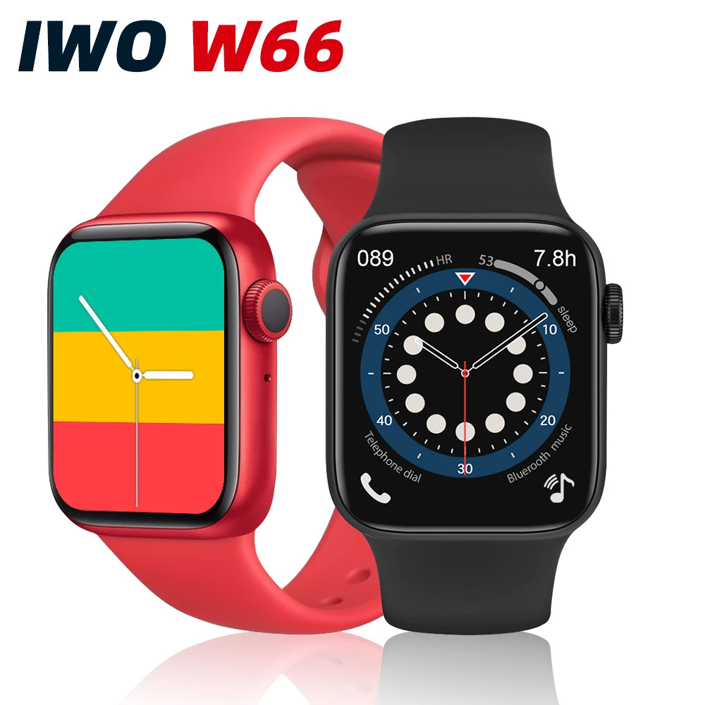 Reloj inteligente W66 Serie 6 para hombre y mujer, pulsera con llamadas, Bluetooth, pantalla completa, Monitor de frecuencia cardíaca ECG, 2021 pulgadas, 1,75